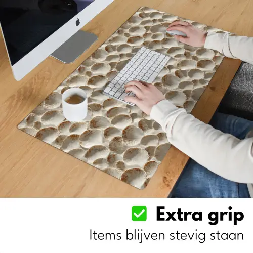 Schelpen - Waaiervorm - Wit Muismat XXL klein 681 -sfeer3
