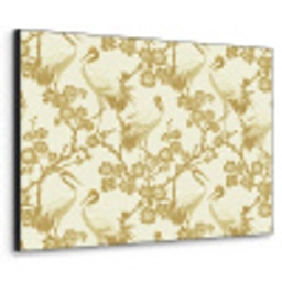 Kraanvogels - Kersenbloesem - Goud Textielframe zwart klein 947 -3d