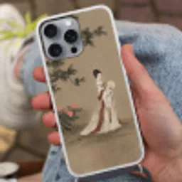 Vrouw - Azië - Kunst - Beige Hoesje iPhone 16 Pro Max met koord klein -sfeer3