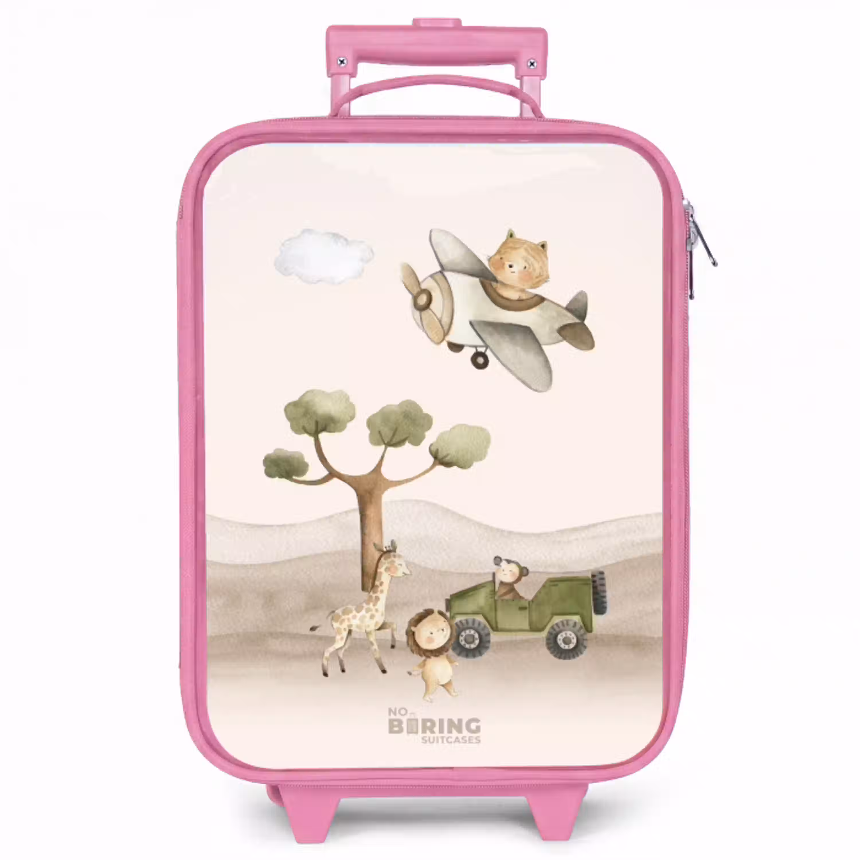 Dieren op safari Kinderkoffer - Roze klein -zzz_website3d