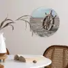 Scheepsstuur - Hout - Bruin - Zand Wandcirkel plexiglas klein -sfeer4