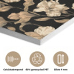 Orchideeën - Lijntekening - Patroon - Beige - Zwart PET vilt klein 837 -closeup_NL