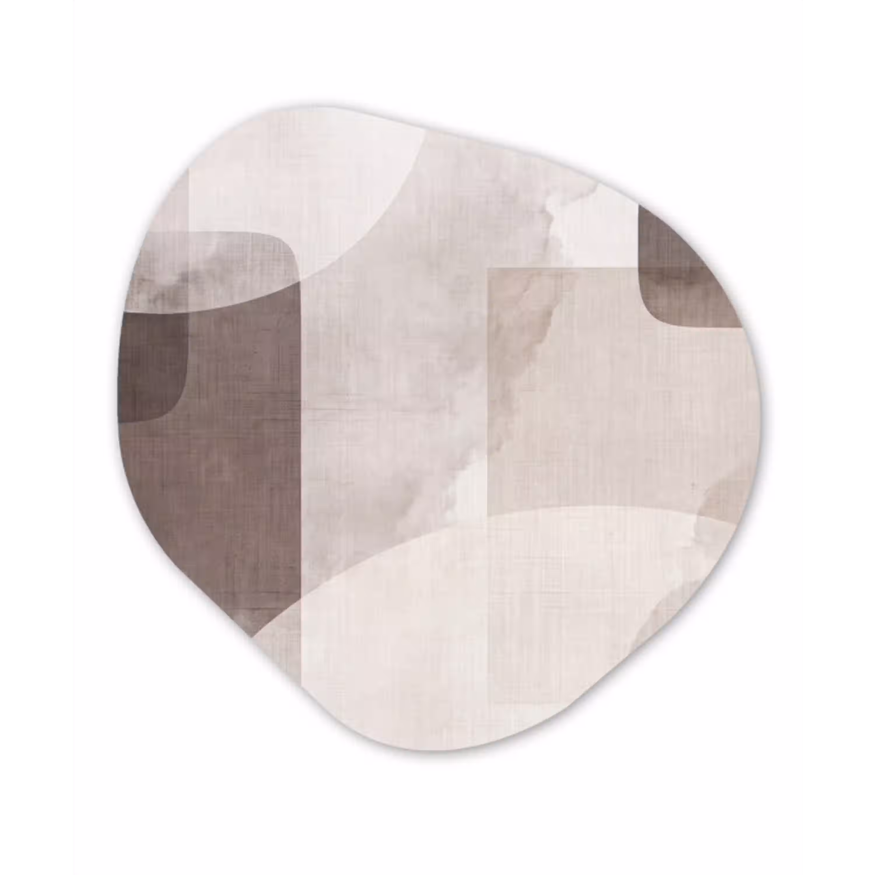 Abstracte vormen - Beige Wandcirkel Organisch Plexiglas middel -3d