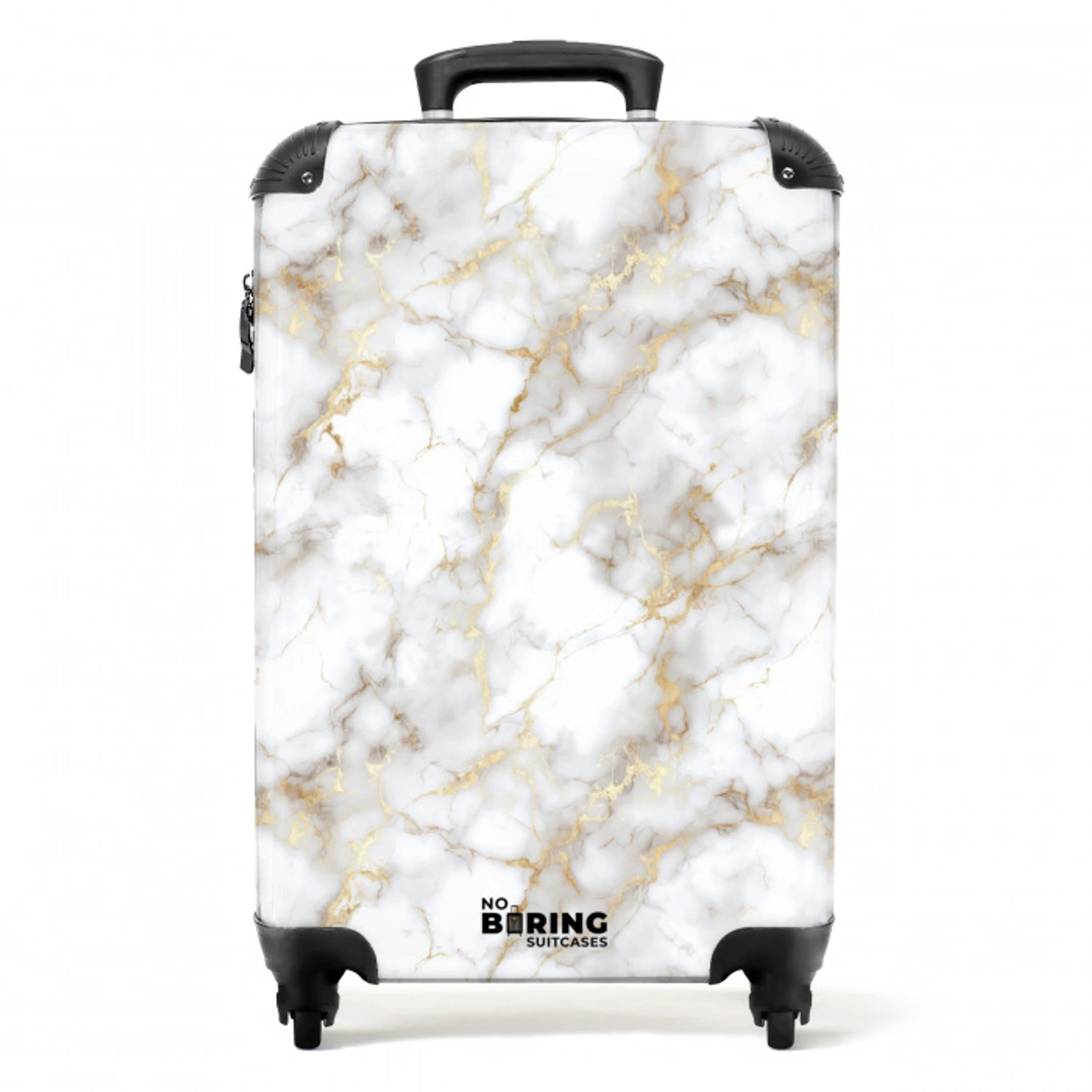 Gouden aders - Marmer - Wit NBS - Handbagage koffer - Volwassenen Unisex middel -productfoto_recht