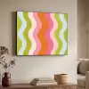 Banen - Golven - Kleurrijk - Verticaal Textielframe zwart klein -sfeer3