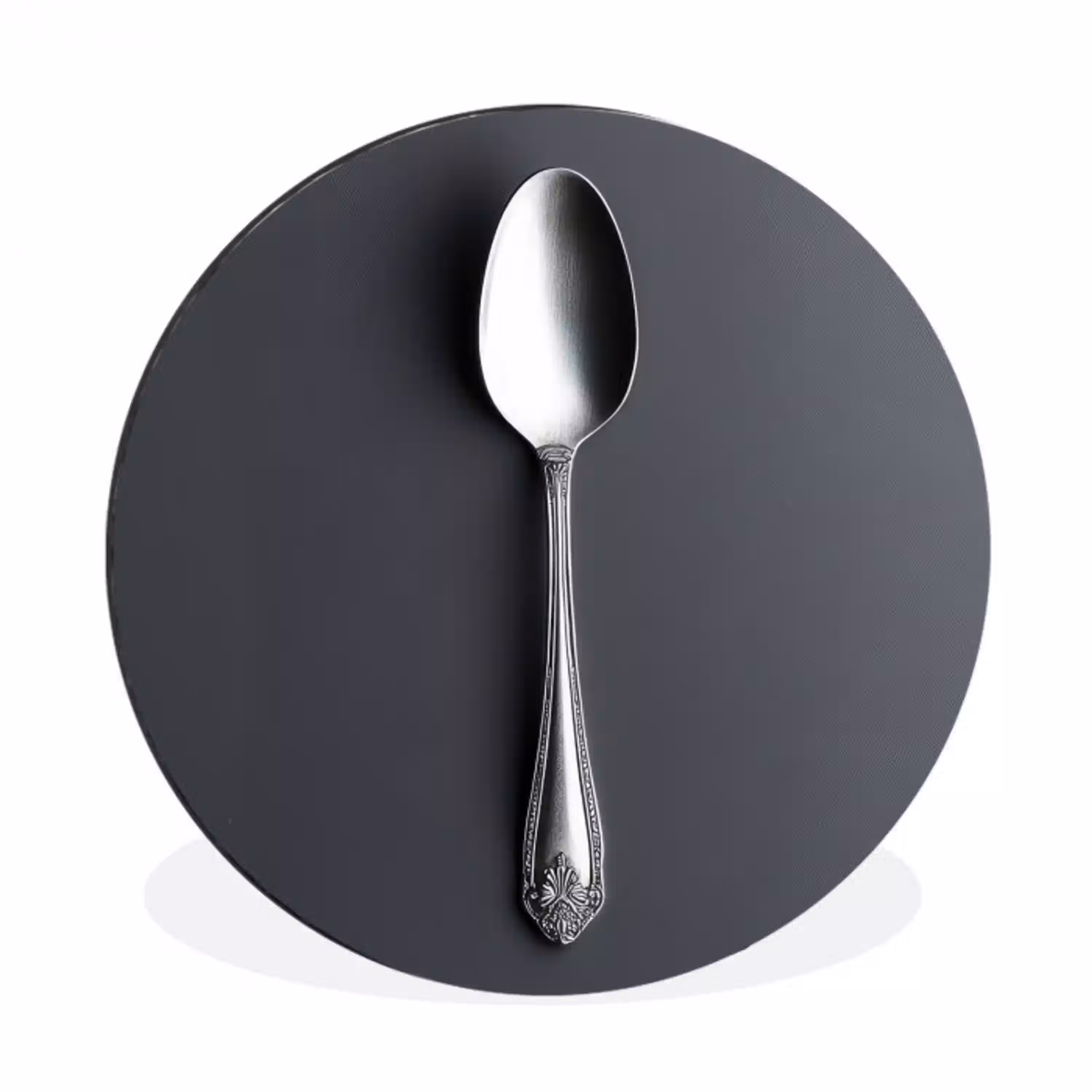 Zilver - Metaal - Lepel Wandcirkel aluminium klein -3d