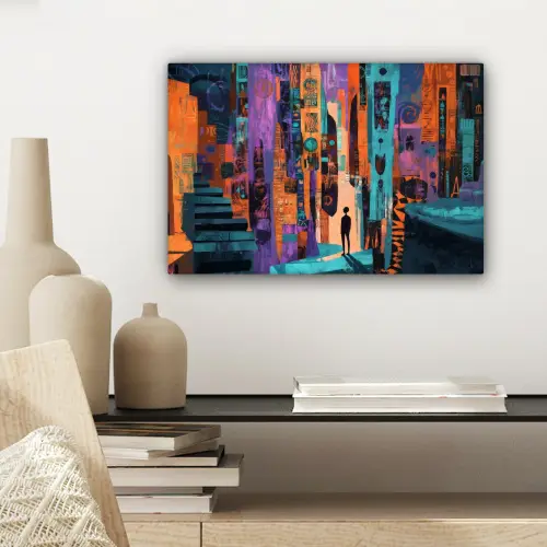 Abstract - Figuren - Kleurrijk canvas 2cm klein -sfeer6