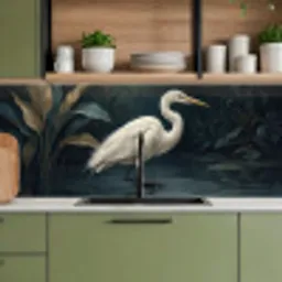 Reiger - Water - Natuur - Modern - Wit keuken achterwand 2 middel -sfeer3