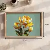 Bloemen - Geel - Bladeren - Structuur Dienblad Rechthoek middel -USP_Formaat