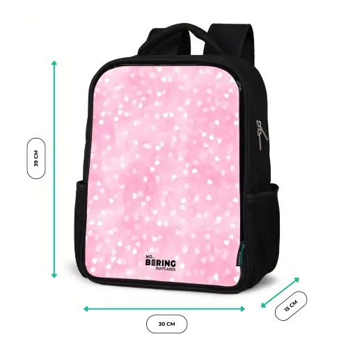 Roze glitter hartjes Rugzak - Zwart middel -productfoto_formaten
