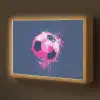 Abstract - Voetbal - Spatten - Roze Light Box met batterij (Wandlamp kind) middel -z3d_website