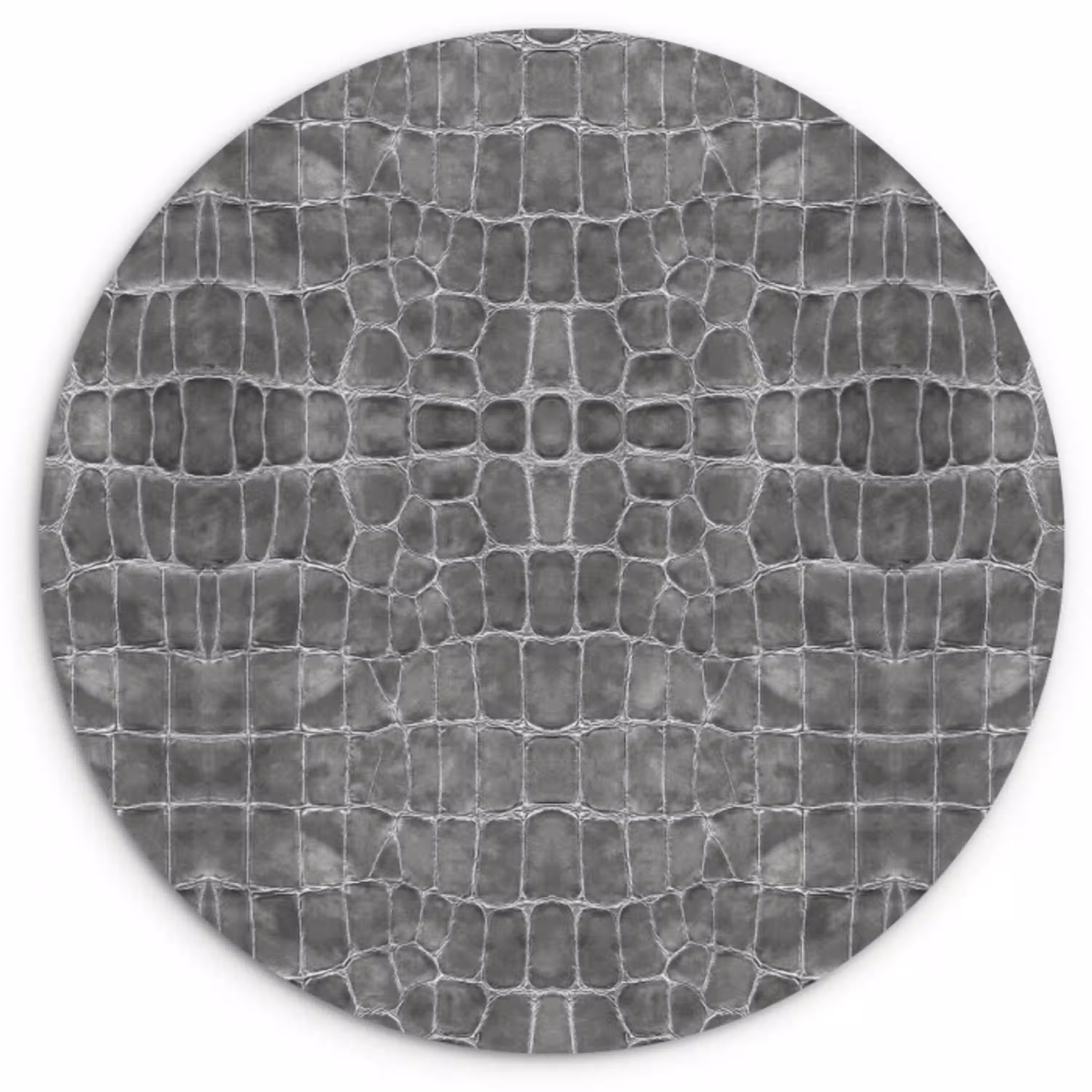 Krokodil - Leer - Grijs Wandcirkel plexiglas klein 852 -3d