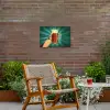 Bierglas - Schuim - Retro - Groen Tuinposter op houten frame 2 cm dik klein -sfeer3