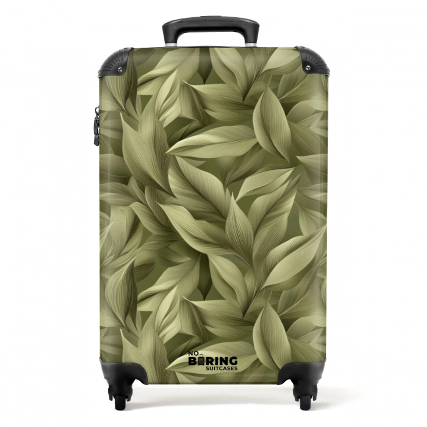 Bladeren - Modern - Groen NBS - Handbagage koffer - Volwassenen Unisex middel -productfoto_recht