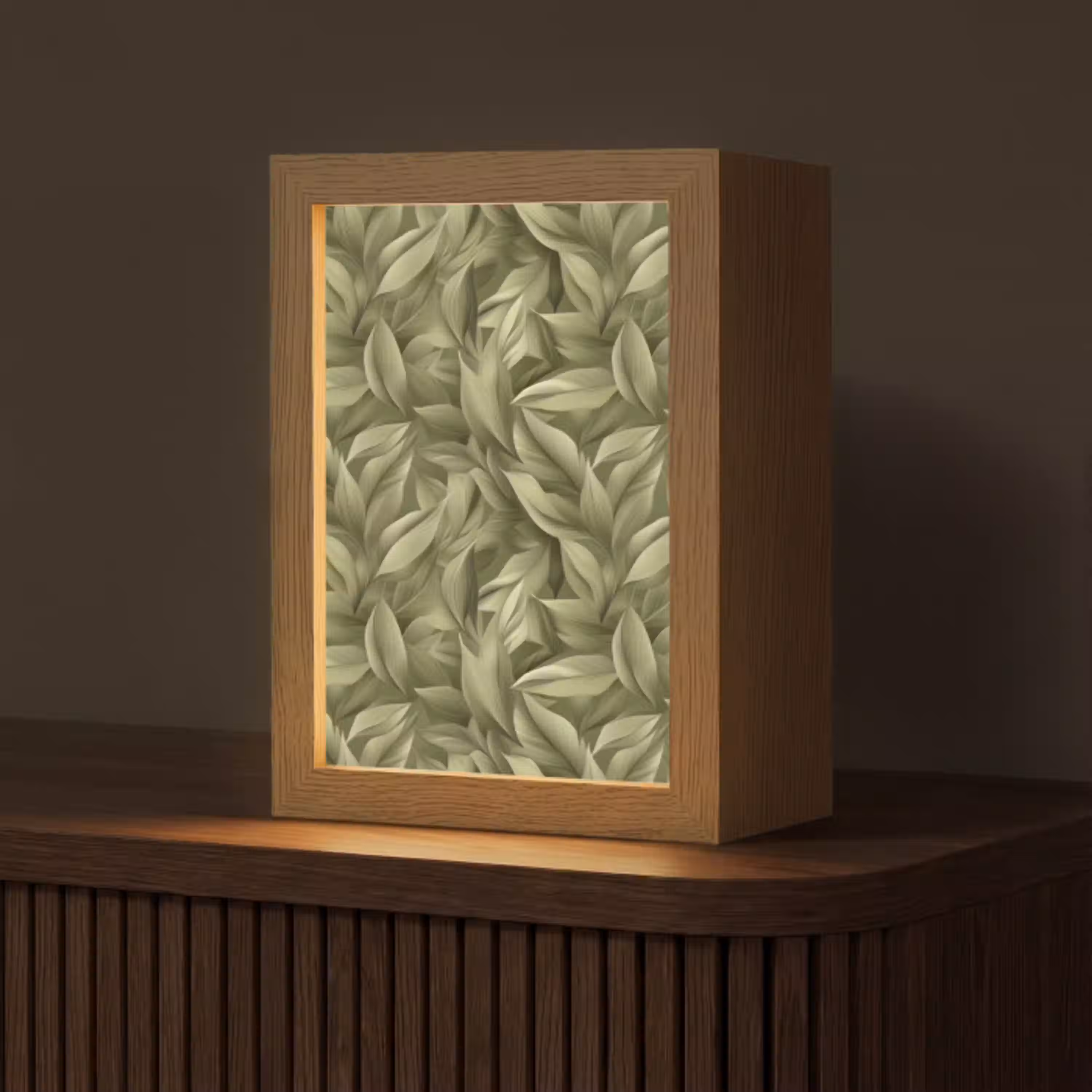 Bladeren - Modern - Groen Light Box met kabel (Tafellamp) klein 925 -z3d_website