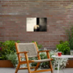 Vormen - Modern - Zwart Tuinposter op houten frame 2 cm dik klein -sfeer3