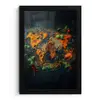 Wereldkaart - Kruiden - Levendige kleuren fotolijst zwart zonder passe partout klein -3d