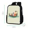 Otter - Strandbal - Kleurrijk Rugzak - Zwart middel -productfoto_formaten