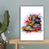 Schoenen - Graffiti - Wit - Kleuren canvas 2cm klein -sfeer4