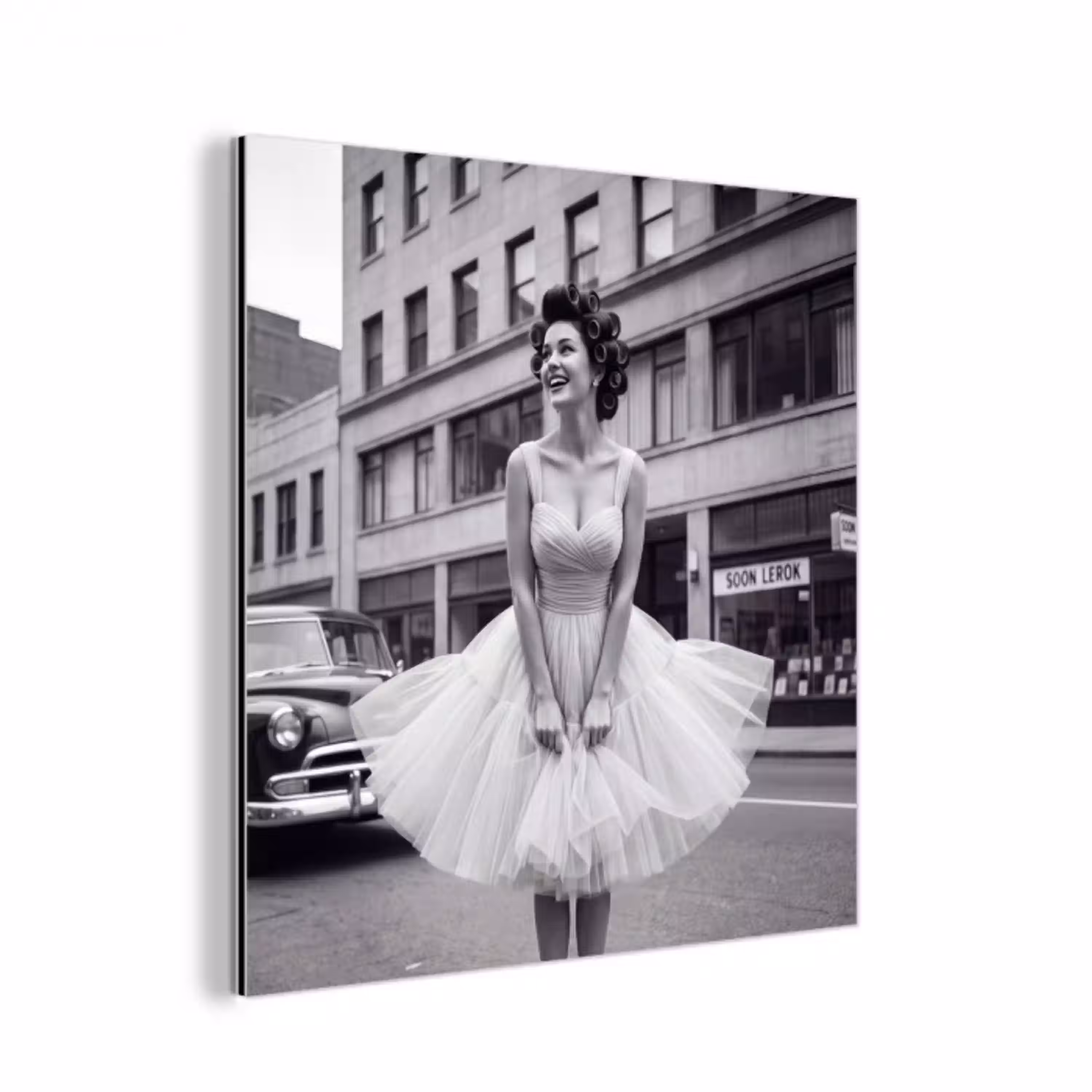 Retro - Vrouw - Zwart - Wit aluminium wit klein -3d