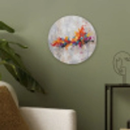 Abstract - Schilderij - Kleurrijk - Dynamisch Akoestische PET Vilt - Rond klein -sfeer2