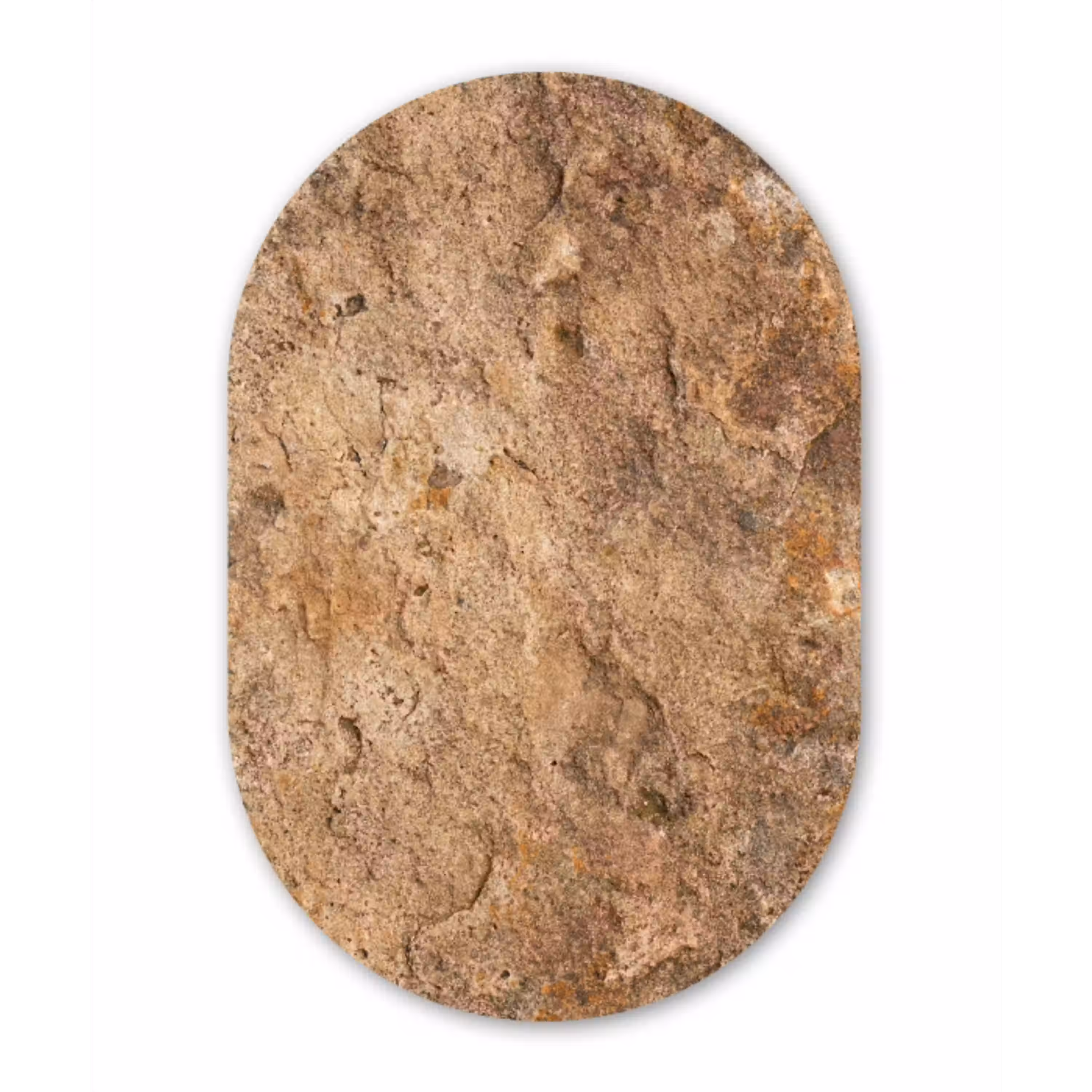 Steen - Natuur - Textuur - Abstract - Bruin Wandcirkel Ovaal Aluminium middel -3d