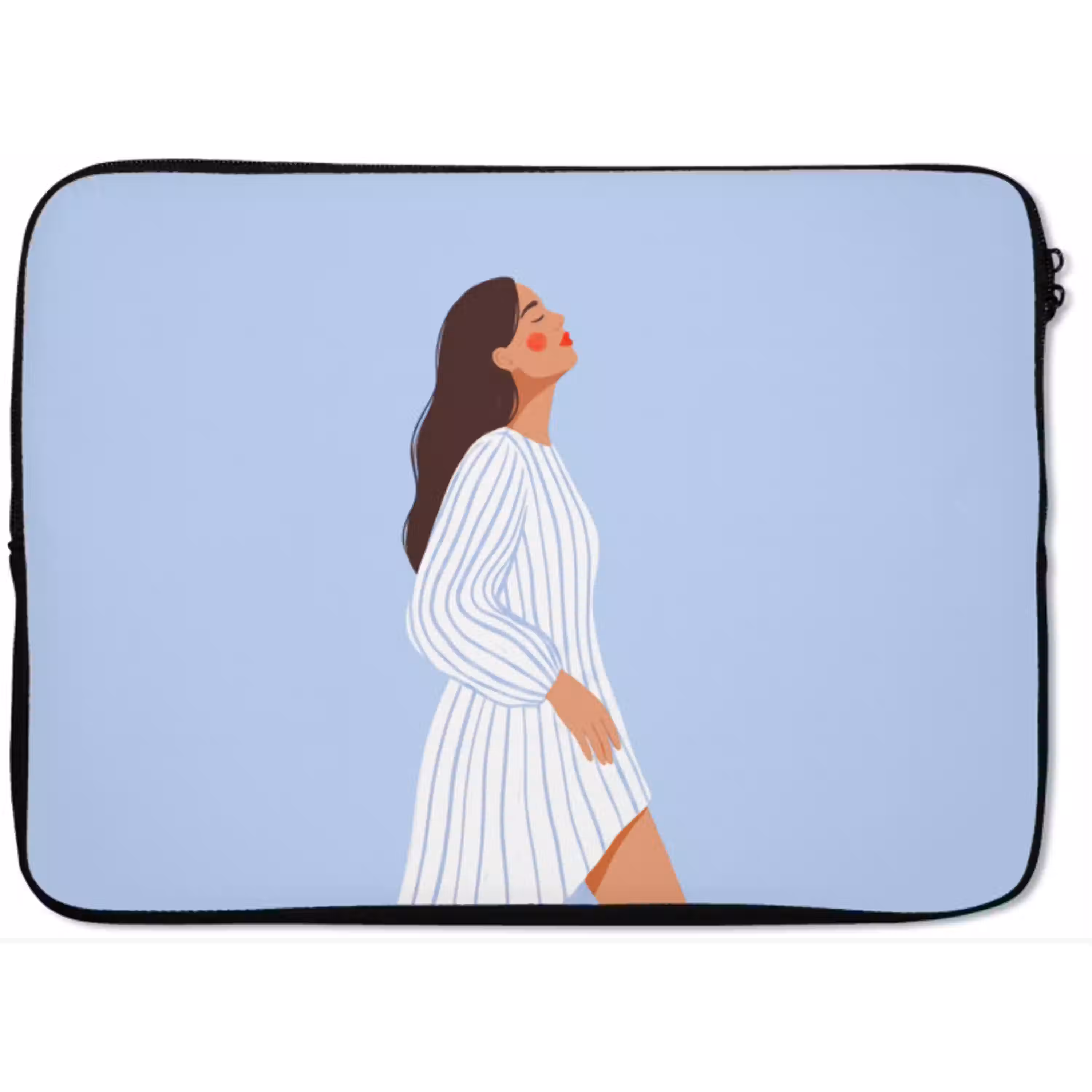 Vrouw - Profiel - Rust - Modern - Illustratie laptophoes neopreen klein -zkaufland3dotto