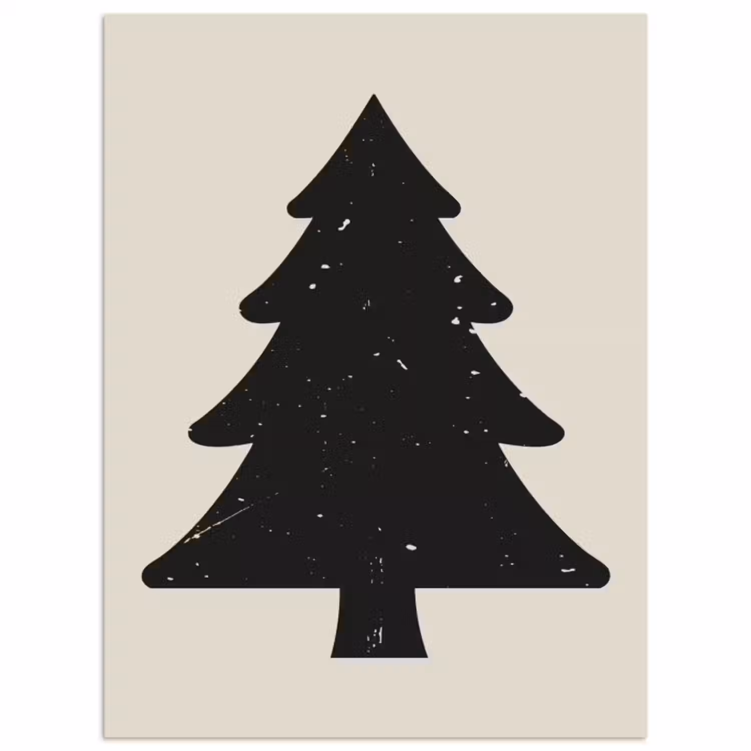 Poster – Kerstboom - Zwarte kerstboom - Boom - Japandi