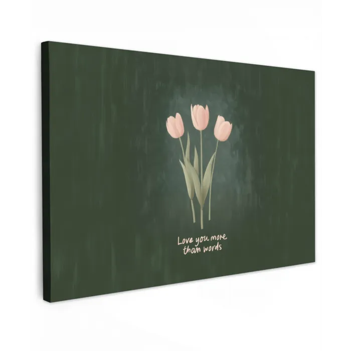 Tulpen - Roze - Tekst - Love canvas 2cm klein -z3d
