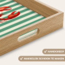 Kreeft - Strepen - Realistisch - Zomers Dienblad Rechthoek middel -USP_HandgreepNL