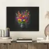 Felgekleurd - Bloemen - Vaas PET vilt klein -sfeer1
