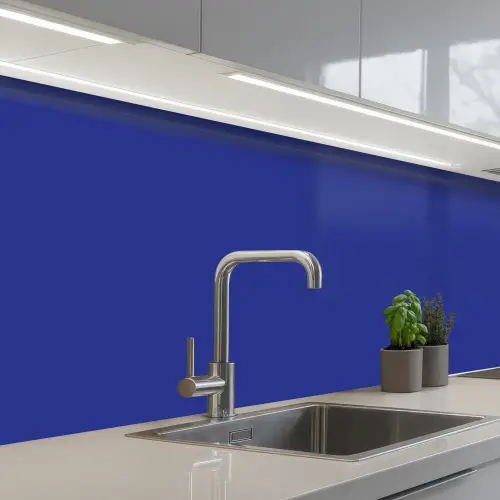 Blauw - Effen kleur - Donkerblauw keuken achterwand 2 middel 871 -3d_schuin