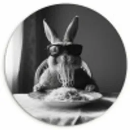 Konijn - Bunny - Zonnebril - Tafelkleed - Pasta - Schattig KitchenYeah - Keuken - Wandcirkel Forex klein -3d