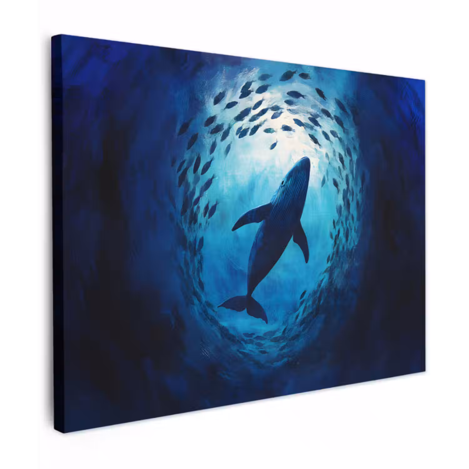 Canvas schilderij - Walvis - Vissen - Donkerblauw