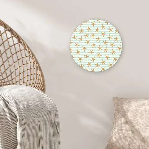 Zee - Ster - Strepen - Blauw Wandcirkel plexiglas klein 852 -sfeer5