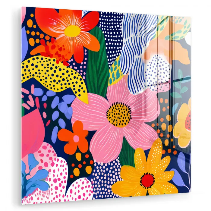 Kleurrijk - Bloemen - Abstract - Stippen plexiglas 5mm klein -zzzproduct_nieuw