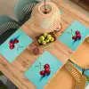 Kersen - Rood - Drie - Geverfd Placemat vinyl groot -zzsfeer5_Kitchenyeah-website