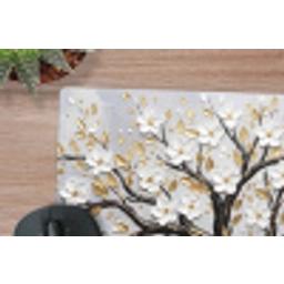 Boom - Bloemen - Natuur - Abstract - Wit muismat rubber klein -closeup
