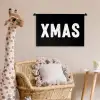 Kerst - Quotes - Xmas - Zwart - Feestdagen Wandkleed katoen klein -wsfeer5_kind