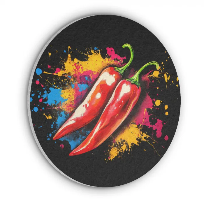 Peper - Graffiti - Verf - Abstract - Modern - Kleurrijk Akoestische PET Vilt - Rond klein -3d
