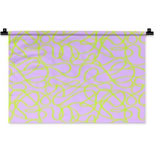 Abstract - Lila - Groen - Pastel Wandkleed katoen klein 269 -zz3d