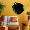 Bladeren - Groen - Geel - Verf - Jungle Wandcirkel Organisch Aluminium middel -sfeer4
