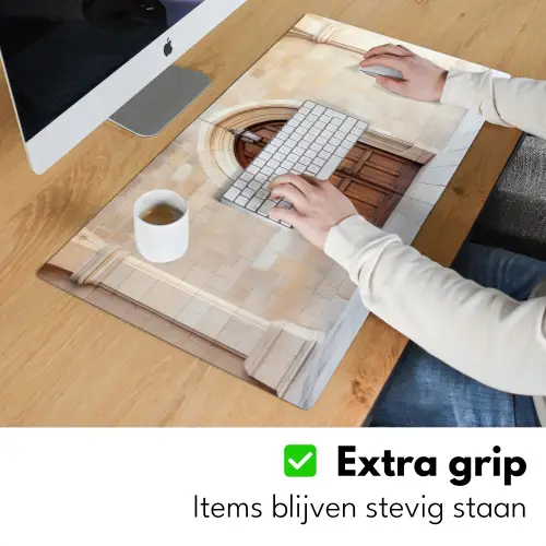 Houten - Deur - Lantaarn Muismat XXL klein -sfeer3