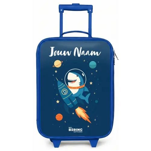Dier - Ruimte - Planeet - Raket Kinderkoffer - Blauw klein -zz3dotto