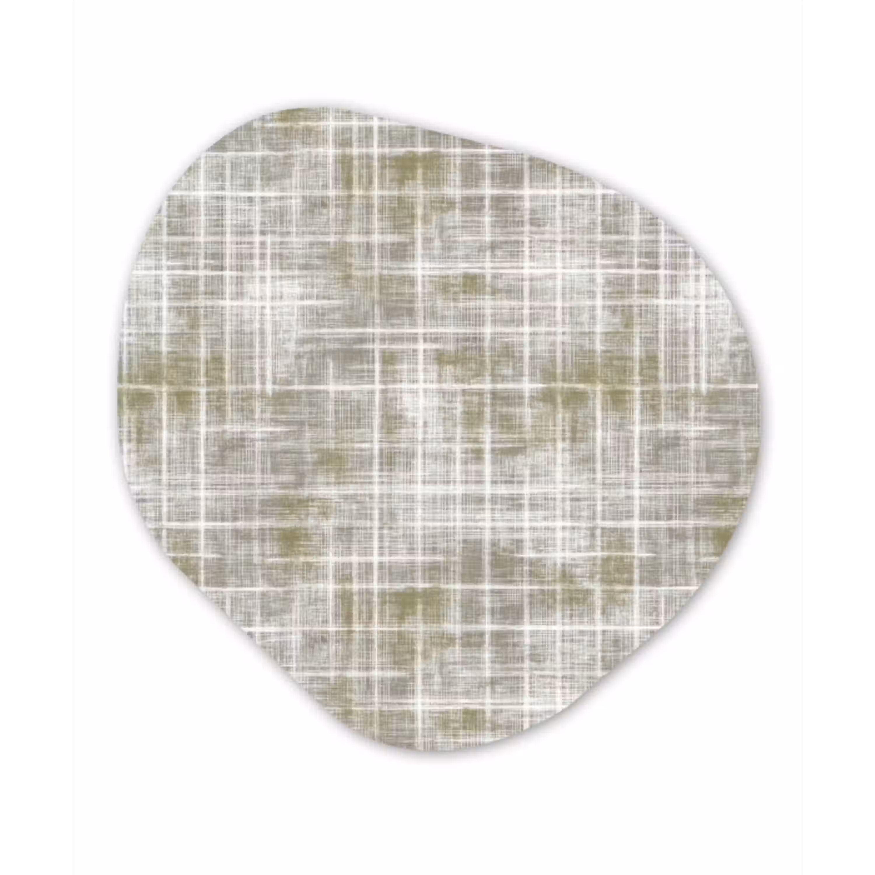 Linnen - Patroon - Groen Wandcirkel Organisch Aluminium middel 851 -3d