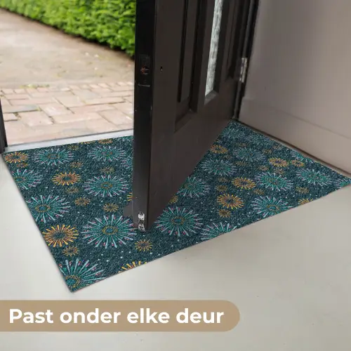 Blauw - Patroon - Retro Deurmat klein 898 -USP_NL