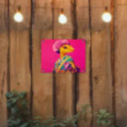 Hagedis - Bloemen - Roze - Kimono tuinposter los doek klein -sfeer1