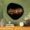 Groente - Eten - Kruiden - Graffiti - Koken Wandcirkel Organisch Plexiglas middel -sfeer2