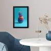 Ananas - Regenboog - Blauw - Popart fotolijst zwart zonder passe partout klein -sfeer4