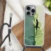 Hagedis - Blad - Nerven - Groen Hoesje iPhone 16 Pro Max met koord klein -sfeer4